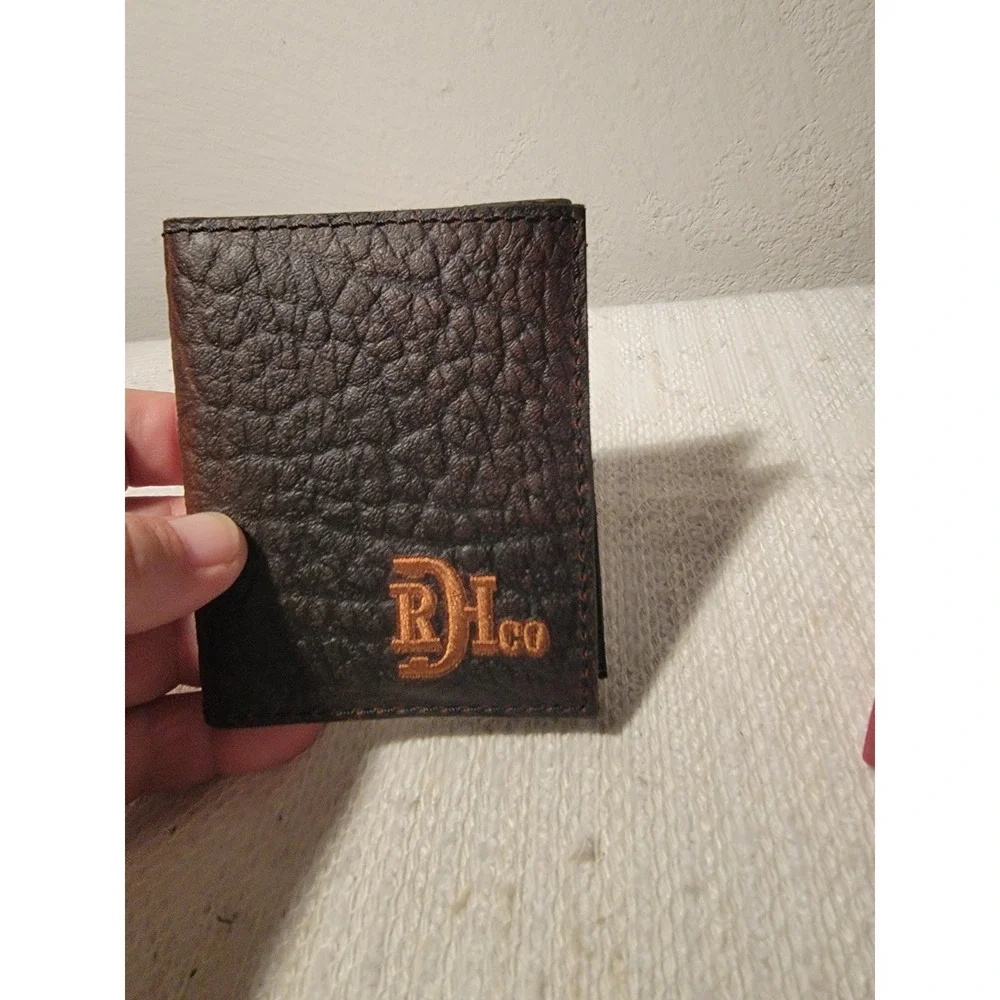 Red Dirt Hat Co Bifold Card Case Genuine Leather Brown Wallet New In Box‎
